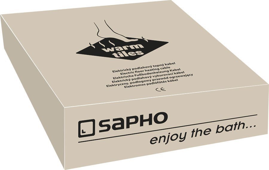 Sapho WARM TILES topný kabel do koupelny 0,9-1,5m2, 200W WTC12