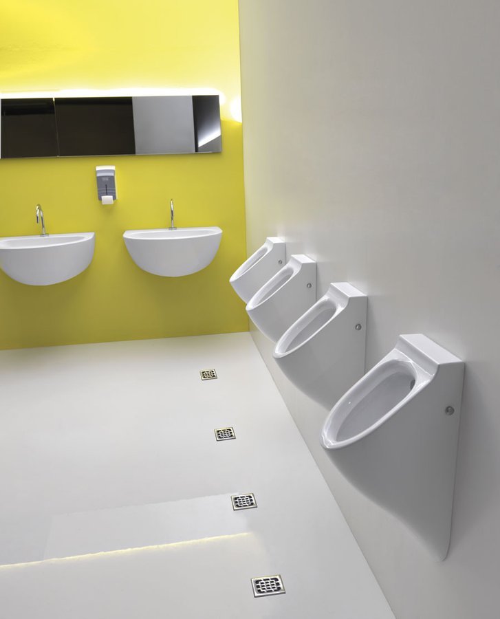 Kerasan AQUATECH urinál se zakrytým přívodem vody 21x53,5 cm, včetně sifonu, bílá 373501