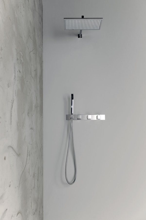 Sapho Podomítková termostatická baterie s držákem ruční sprchy,2 výstupy,hranatá,chrom MB453