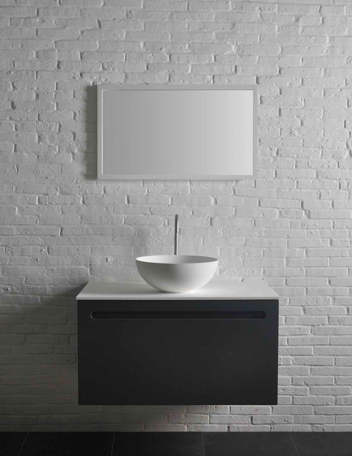 Sapho THIN umyvadlo na desku, Rockstone Ø 39 cm, bílá mat WN185
