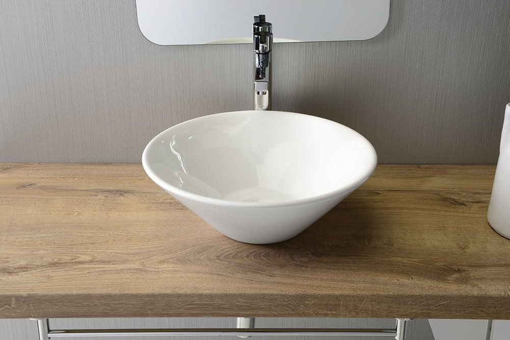 Aqualine COMILLAS keramické umyvadlo na desku, 42x15 cm, bílá BH7012