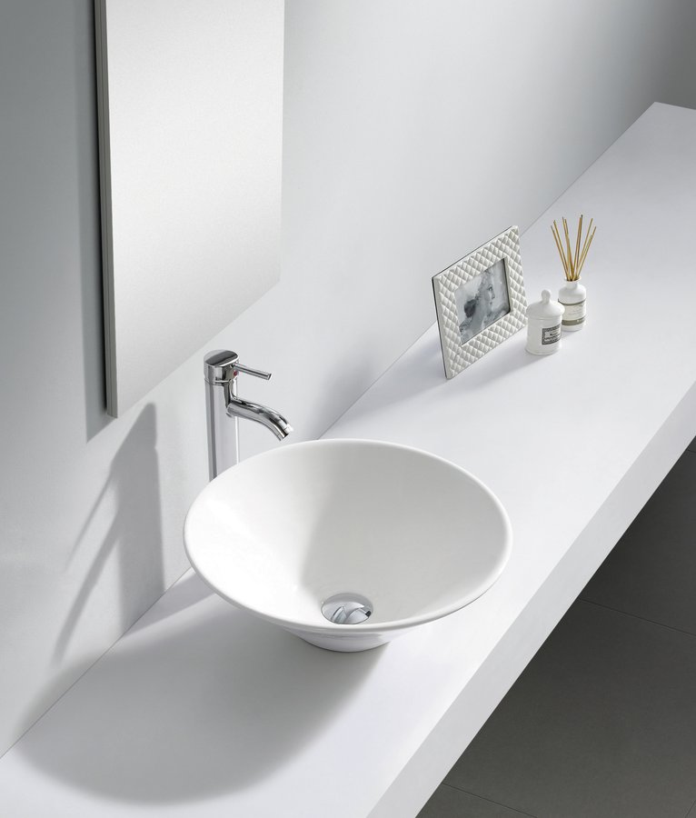 Aqualine COMILLAS keramické umyvadlo na desku, 42x15 cm, bílá BH7012