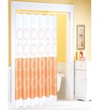 Photo: Sprchový závěs 180x180cm, 100% polyester, bílá/oranžová