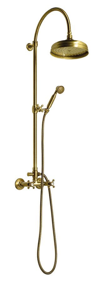 Sapho ANTEA sprchový sloup k napojení na baterii, hlavová, ruční sprcha, bronz SET036