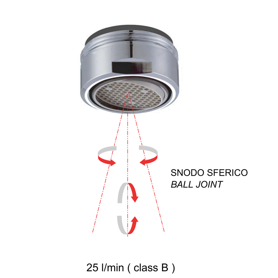 Sapho NEOPERL perlátor s naklápěcím sítkem, vnější závit M24x1, chrom AERGIR