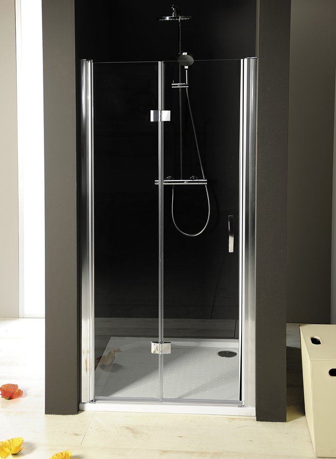 ONE sprchové dveře skládací 900 mm, levé, čiré sklo