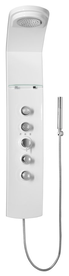LUK termostatický sprchový panel rohový 250x1300mm, bílá 80325