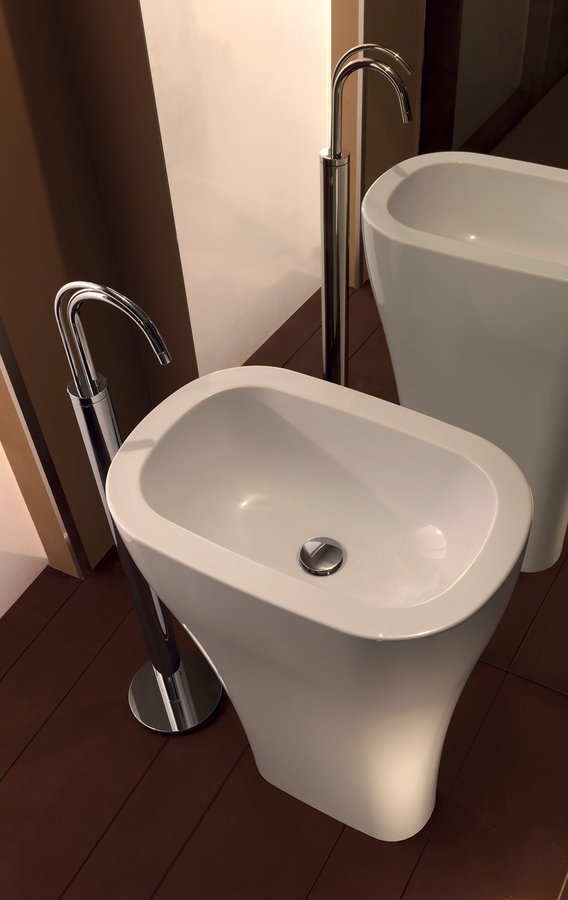 Kerasan AQUATECH keramické umyvadlo volně stojící, 60x85x40cm, bílá 374201