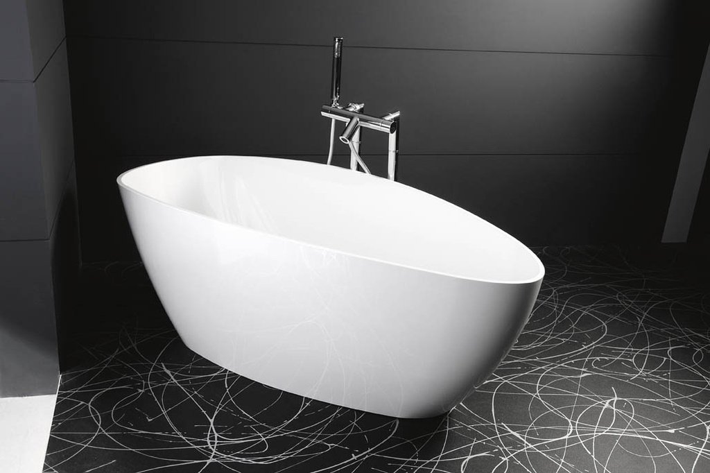 Gelco ELIPSIE volně stojící vana 1700x770x620mm, litý mramor, bílá lesk GVEL1700