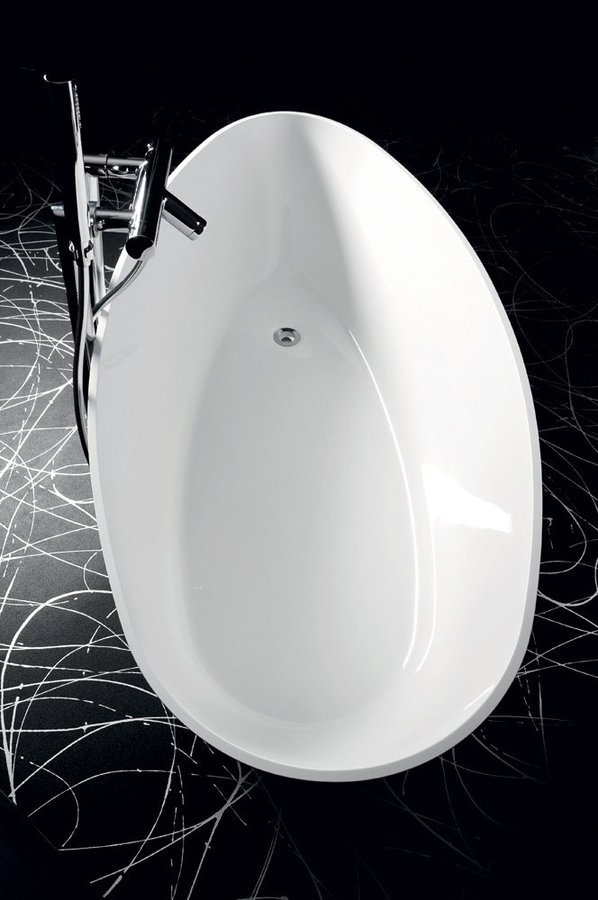 Gelco ELIPSIE volně stojící vana 1700x770x620mm, litý mramor, bílá lesk GVEL1700