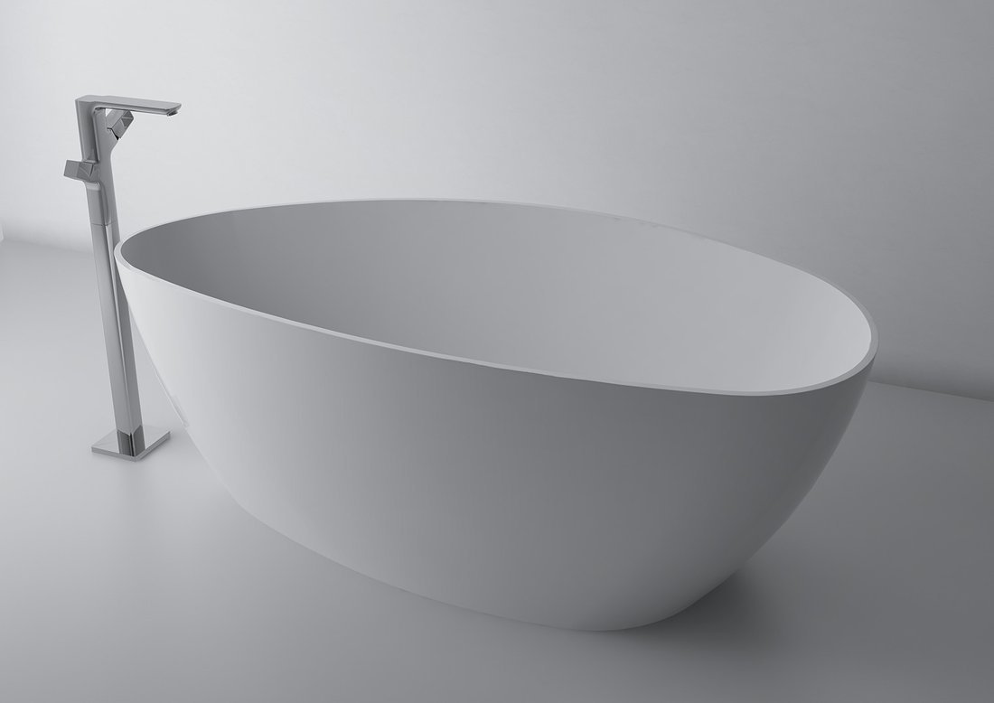Gelco ELIPSIE volně stojící vana 1700x770x620mm, litý mramor, bílá lesk GVEL1700