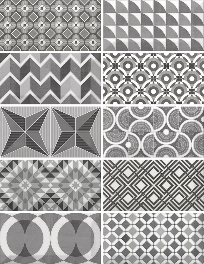 METRO obklad Patchwork B&W 7,5x15 (EQ-10D) (0,136m2) 21396