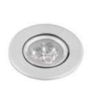Photo: DORIN LED Recessed Ceiling Light 3x1W, 230V, 68mm, cold white, 60st.