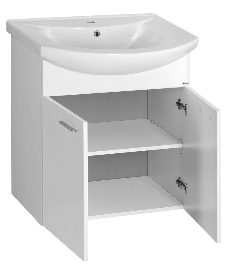 Aqualine ZOJA umyvadlová skříňka 61,5x74x32cm, bílá, 2x dvířka 51063