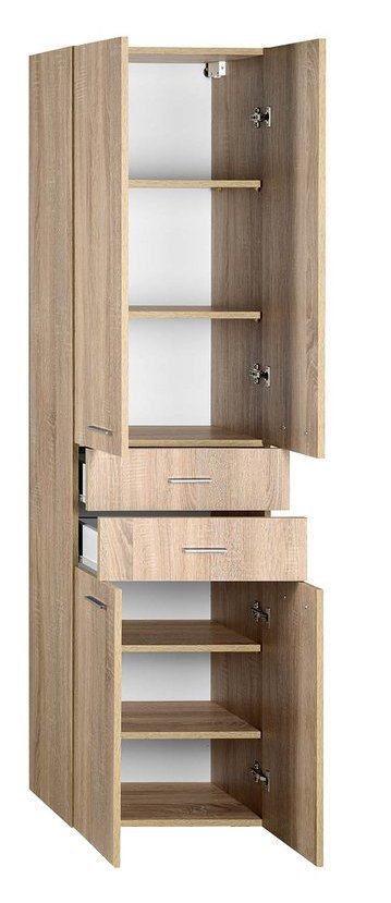 Aqualine ZOJA/KERAMIA FRESH skříňka vysoká se zásuvkami 50x184x29cm, dub platin 51296