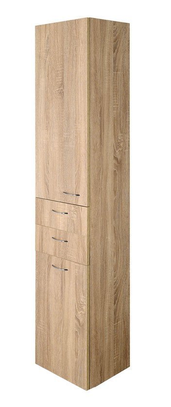 Aqualine ZOJA/KERAMIA FRESH skříňka vysoká s košem 35x184x29cm, dub platin 51232