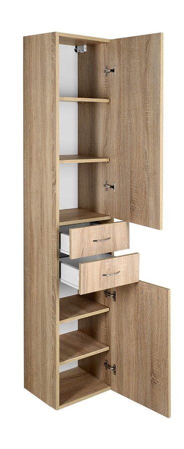 Aqualine ZOJA/KERAMIA FRESH skříňka vysoká 35x184x29cm, dub platin 51222