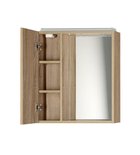 Photo: ZOJA/KERAMIA FRESH LED Mirror Cabinet 60x60x14cm, left, oak platin