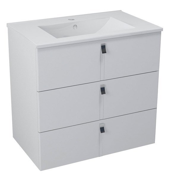 MITRA umyvadlová skříňka, 3 zásuvky, 89,5x70x45,2 cm, bílá MT111