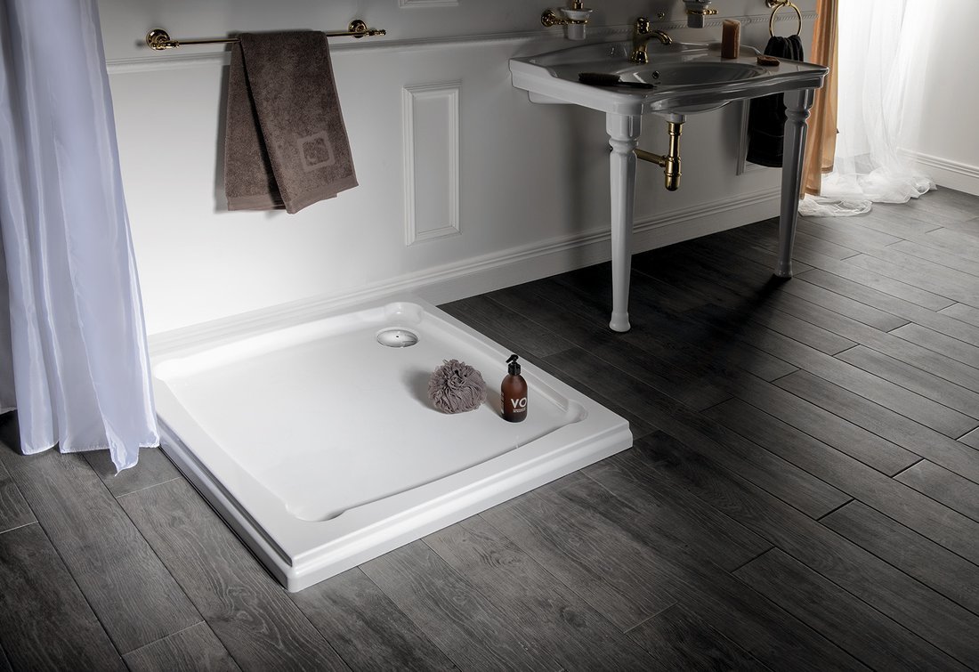 Gelco DIONA sprchová vanička z litého mramoru, čtverec 90x90x7,5cm, bílá GD009