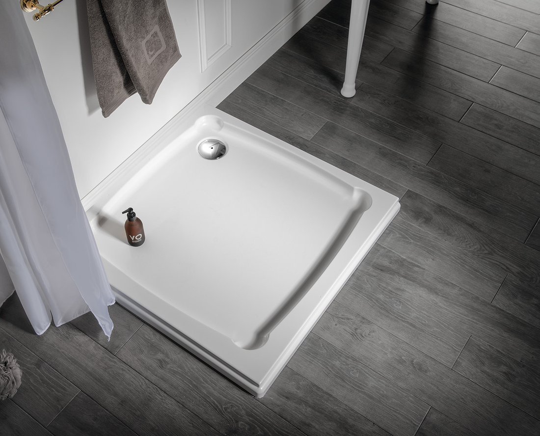 Gelco DIONA sprchová vanička z litého mramoru, čtverec 90x90x7,5cm, bílá GD009