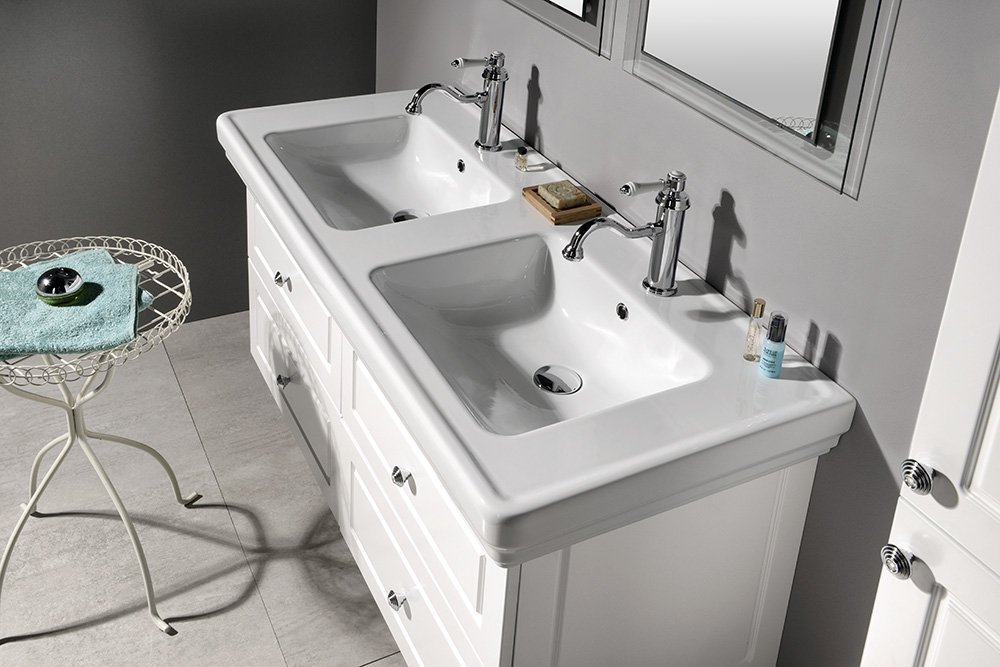 GSI CLASSIC keramické dvojumyvadlo 125x54 cm, bílá ExtraGlaze 8725111