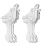 Photo: RETRO supporting legs, short, 2 pcs., white matt