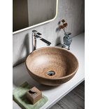Photo: PRIORI counter top ceramic washbasin Ø 41 cm, brown with pattern