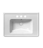 Photo: CLASSIC ceramic washbasin 75x50cm, 3 tap holes, white ExtraGlaze