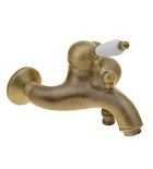 Photo: KIRKÉ WHITE Wall mounted bath mixer tap lever white, bronze