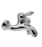 Photo: KIRKÉ WHITE Wall mounted bath mixer tap lever white, chrome