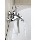 Photo: KIRKÉ WHITE Wannenarmatur, weisser Hebel, Chrom