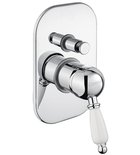 Photo: KIRKÉ WHITE Single Lever Concealed Shower Mixer Tap Lever white, 2 outl., chrome