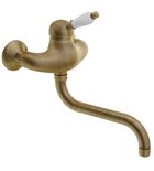Photo: KIRKÉ WHITE Wall mounted mixer tap lever white, bronze