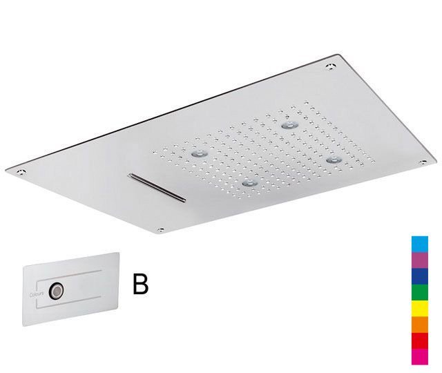 CHROMOTERAPIA hlavová sprcha 550x400mm, dážď, kaskáda, ovládač B, nerez(A579LH5CA)
