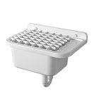 Photo: Wall-hung spout sink with storage area 50x34cm, plastic, white