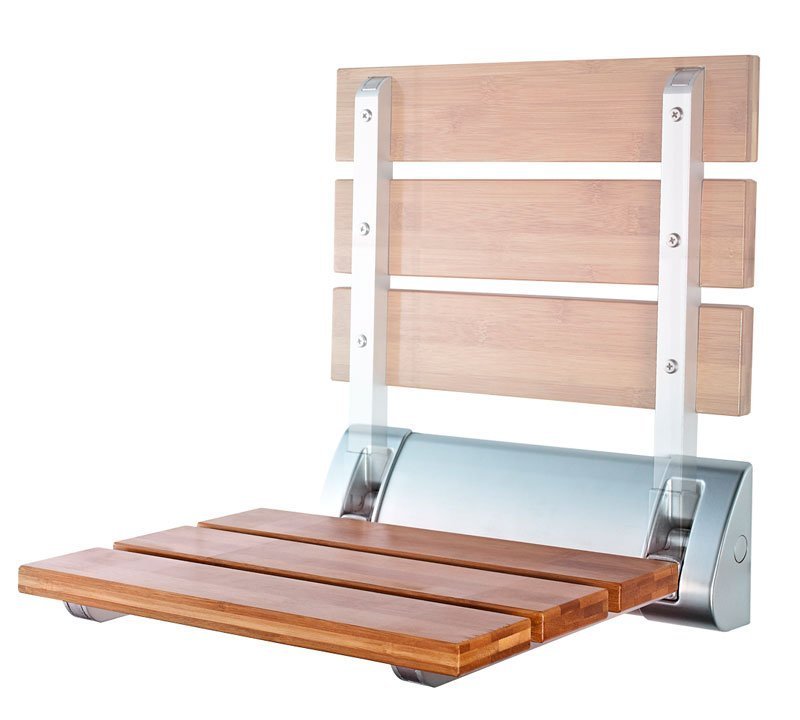 Aqualine RAVO sklopné sedátko do sprchového koutu 32x32,5cm, bambus AE236