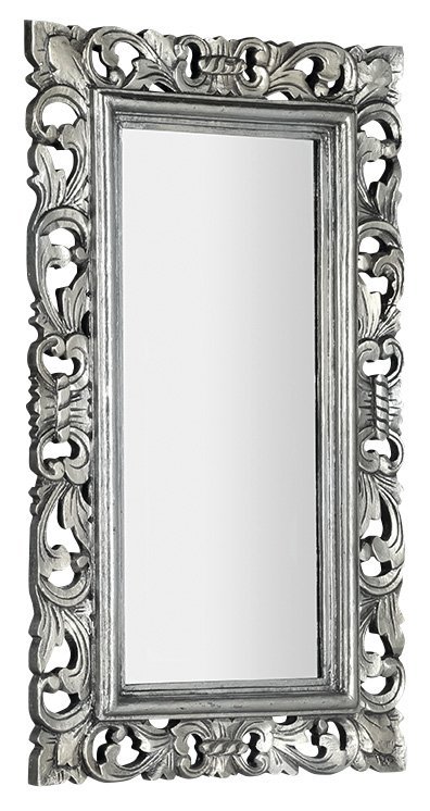 SAMBLUNG zrcadlo ve vyřezávaném rámu 40x70cm, stříbrná IN109