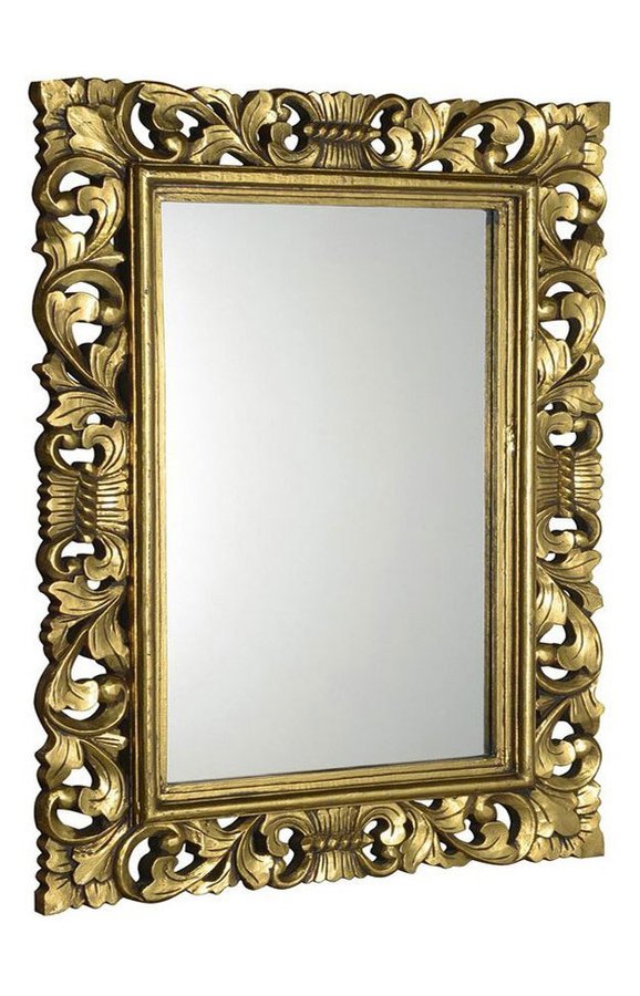 SCULE zrcadlo ve vyřezávaném rámu 70x100cm, zlatá IN163