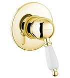 Photo: KIRKÉ WHITE Single Lever Concealed Shower Mixer Tap Lever white,1 outlet, gold