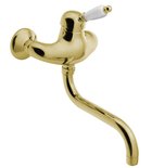 Photo: KIRKÉ WHITE Wall mounted mixer tap lever white, gold