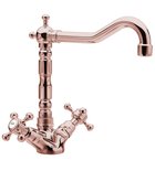 Photo: ANTEA Washbasin Mixer Tap with Pop Up Waste and Retro Spout, pink gold