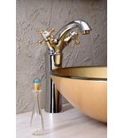 Photo: ANTEA Washbasin Mixer Tap high with Pop Up Waste (H) 245mm, chrome/gold