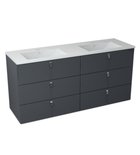 Photo: MITRA cabinet incl. washbasin, 3 drawers, 150x70x46 cm, antracite