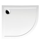 Photo: RENA L sprchová vanička z liateho mramoru, štvrťkruh 90x80cm, R550, ľavá, biela