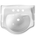 Photo: RETRO umywalka ceramiczna 55x45cm, z 3 otworami na baterię, biały