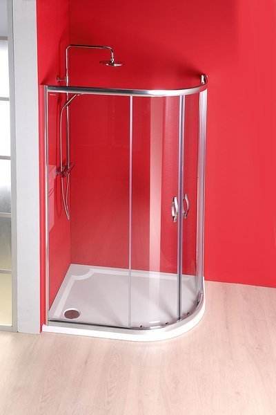Gelco RIVA sprchová vanička z litého mramoru, čtvrtkruh 100x80cm, levá, bílá GR10080L