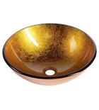 Photo: AGO szklana umywalka nablatowa Ø 42 cm, złoty pomarańczowy