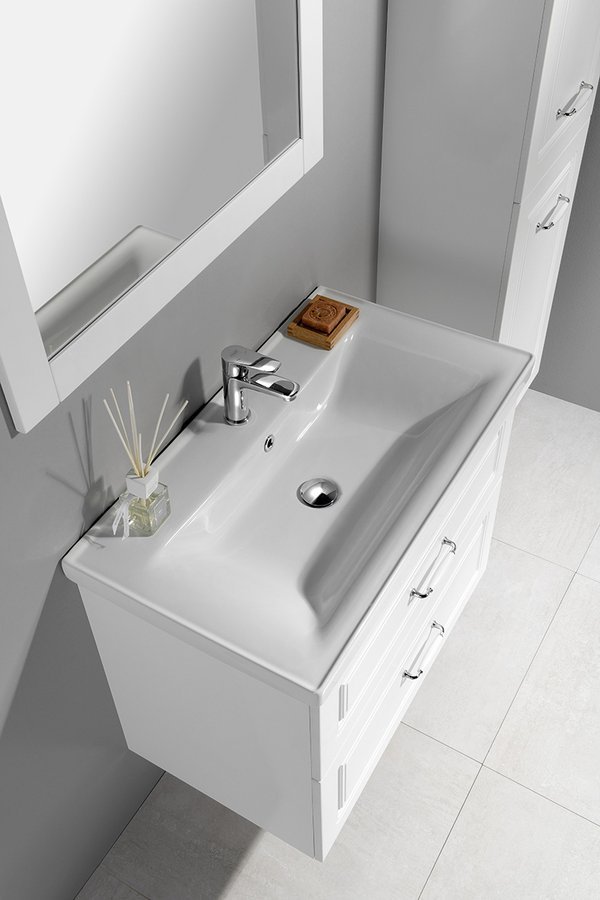 Aqualine SAVA 80 keramické umyvadlo nábytkové 80x46cm, bílá 2080
