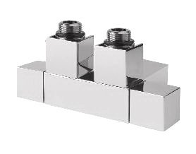 CUBE TWIN připojovací sada ventilů pro středové připojení, rozteč 50 mm, chrom CP581